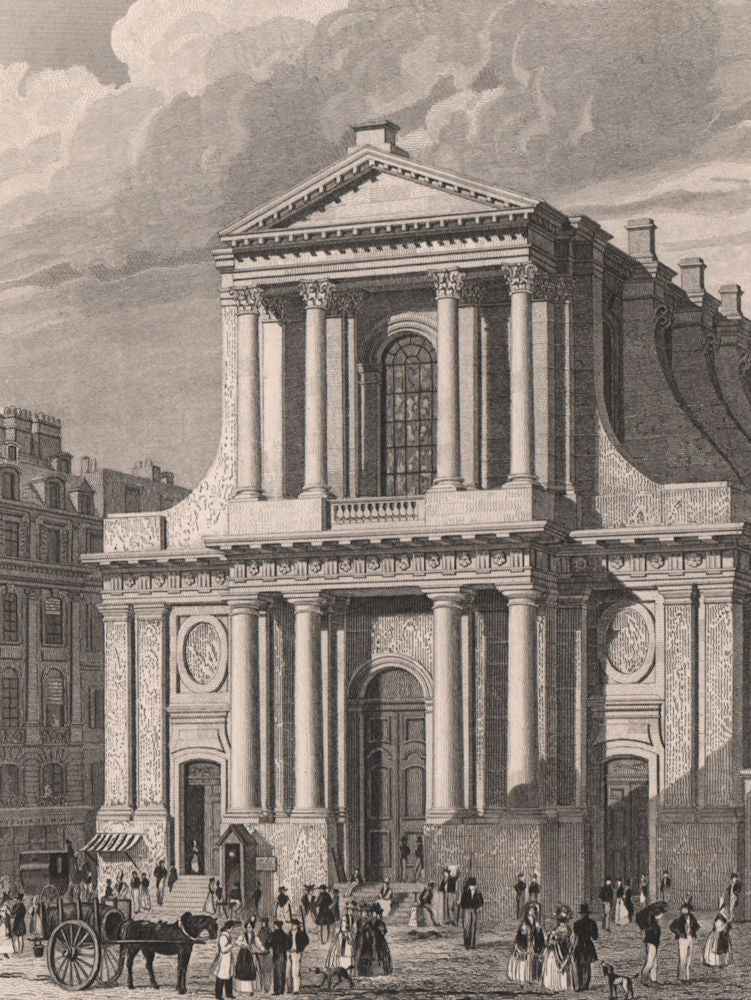 PARIS. L'eglise de l'Oratoire. BICKNELL 1845 old antique vintage print picture